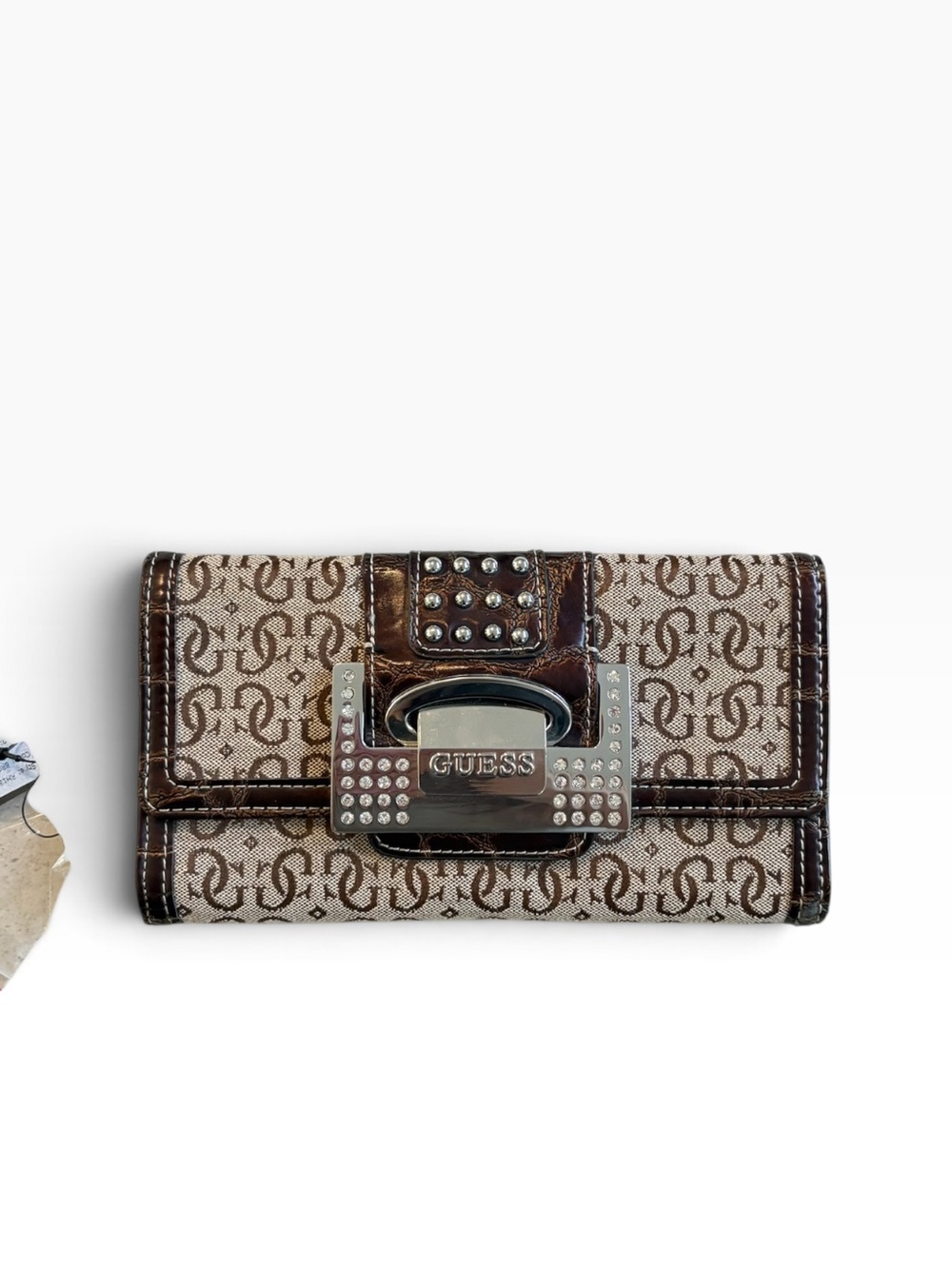 Guess Monogram Rhinestone Wallet